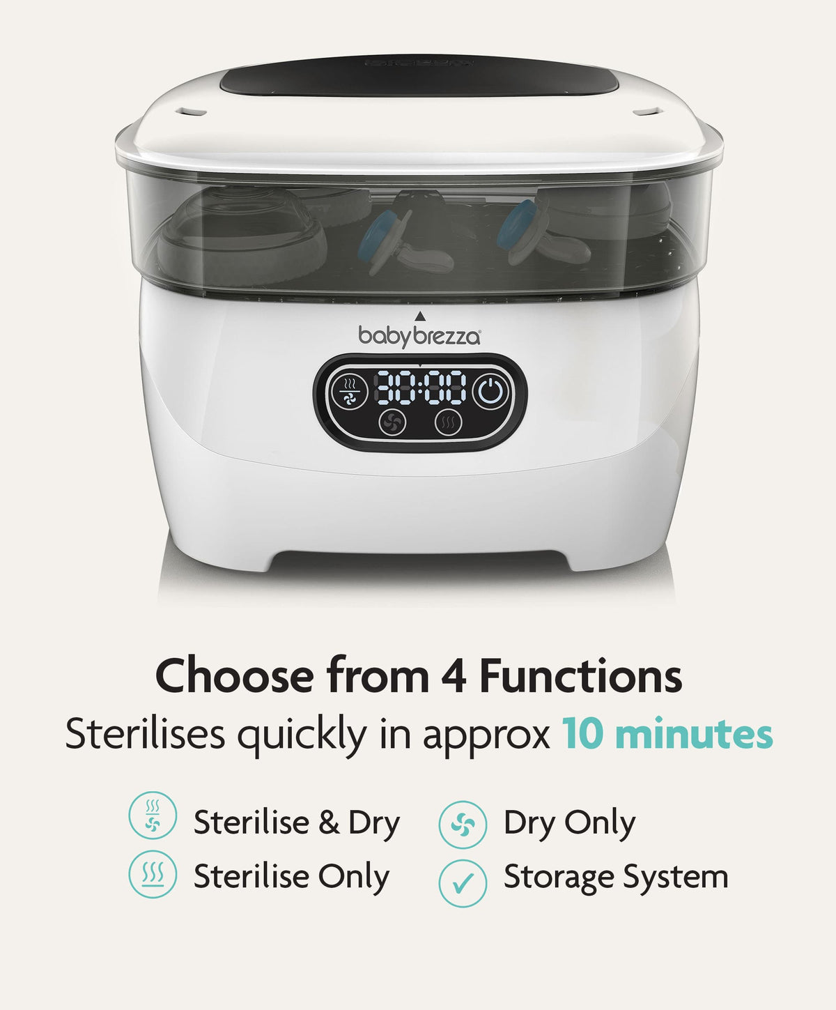 Baby Brezza Steriliser Dryer Advanced - Black & White