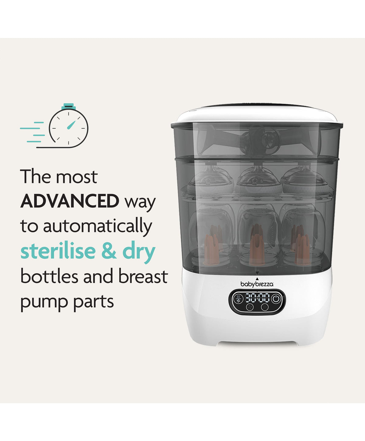Baby Brezza Steriliser Dryer Advanced - Black & White