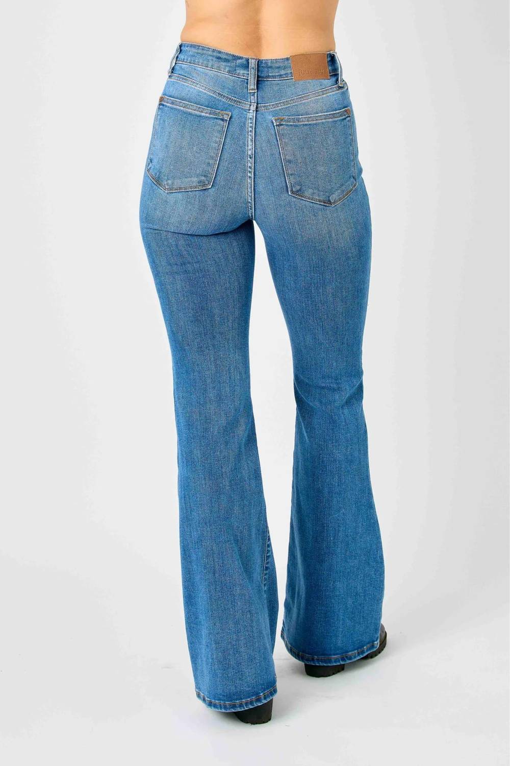 High Waist Classic Flare Jean In Blue