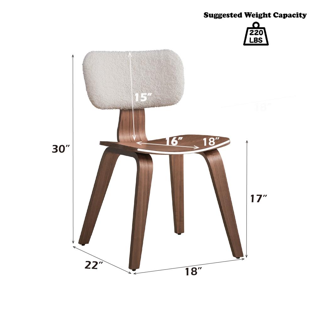 Set of 2 Contemporary Side Chairs with Wood Legs