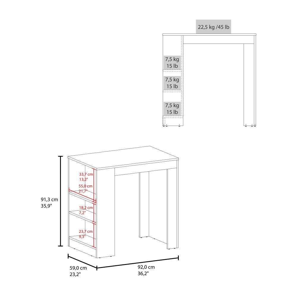 Modern Kitchen Storage Island with Spacious Top and Three Accessible Shelves