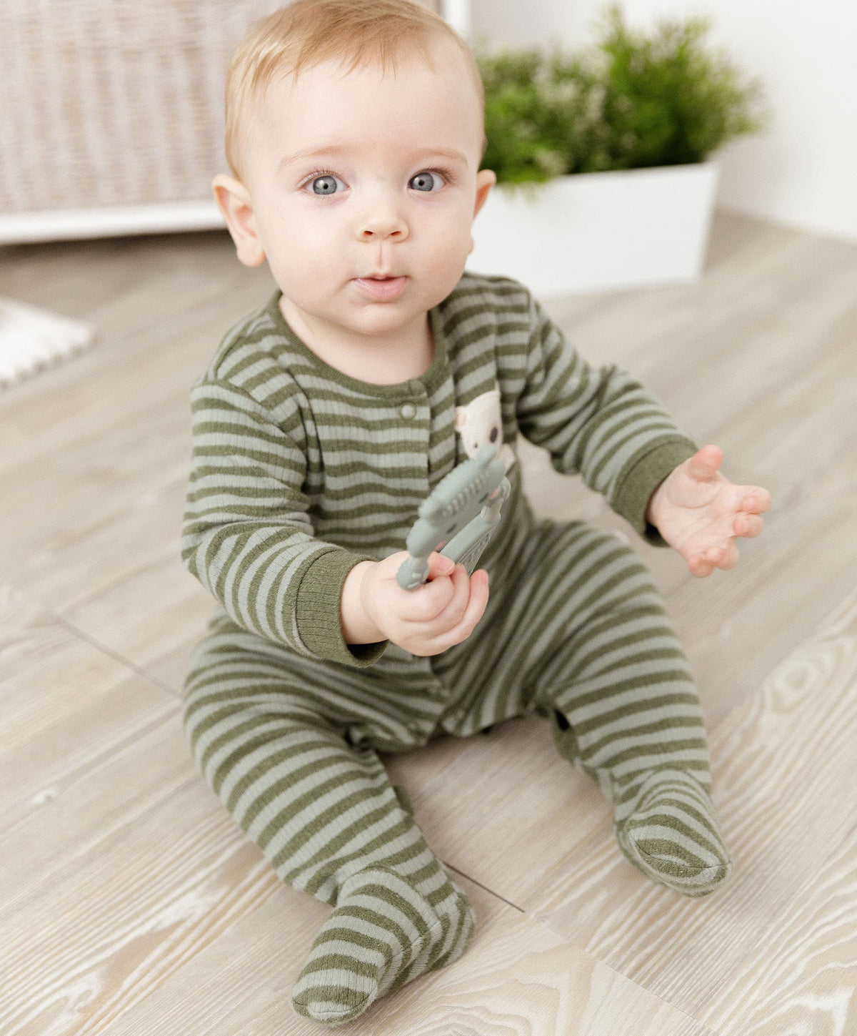 Cheeky Chompers Chewy The Hippo Teether - Sage Green