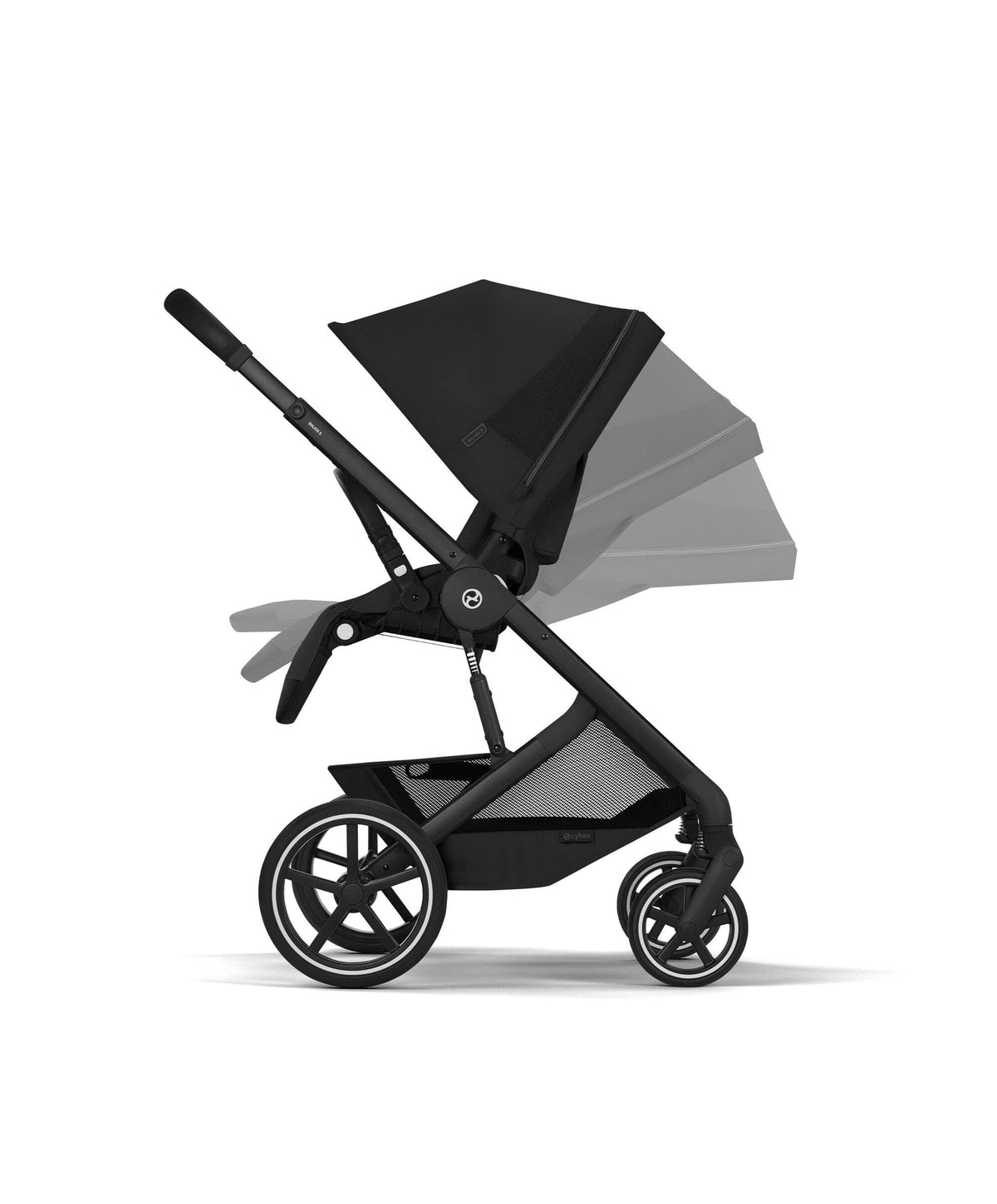 Cybex Balios S Lux + Folding Carrycot Bundle – Moon Black