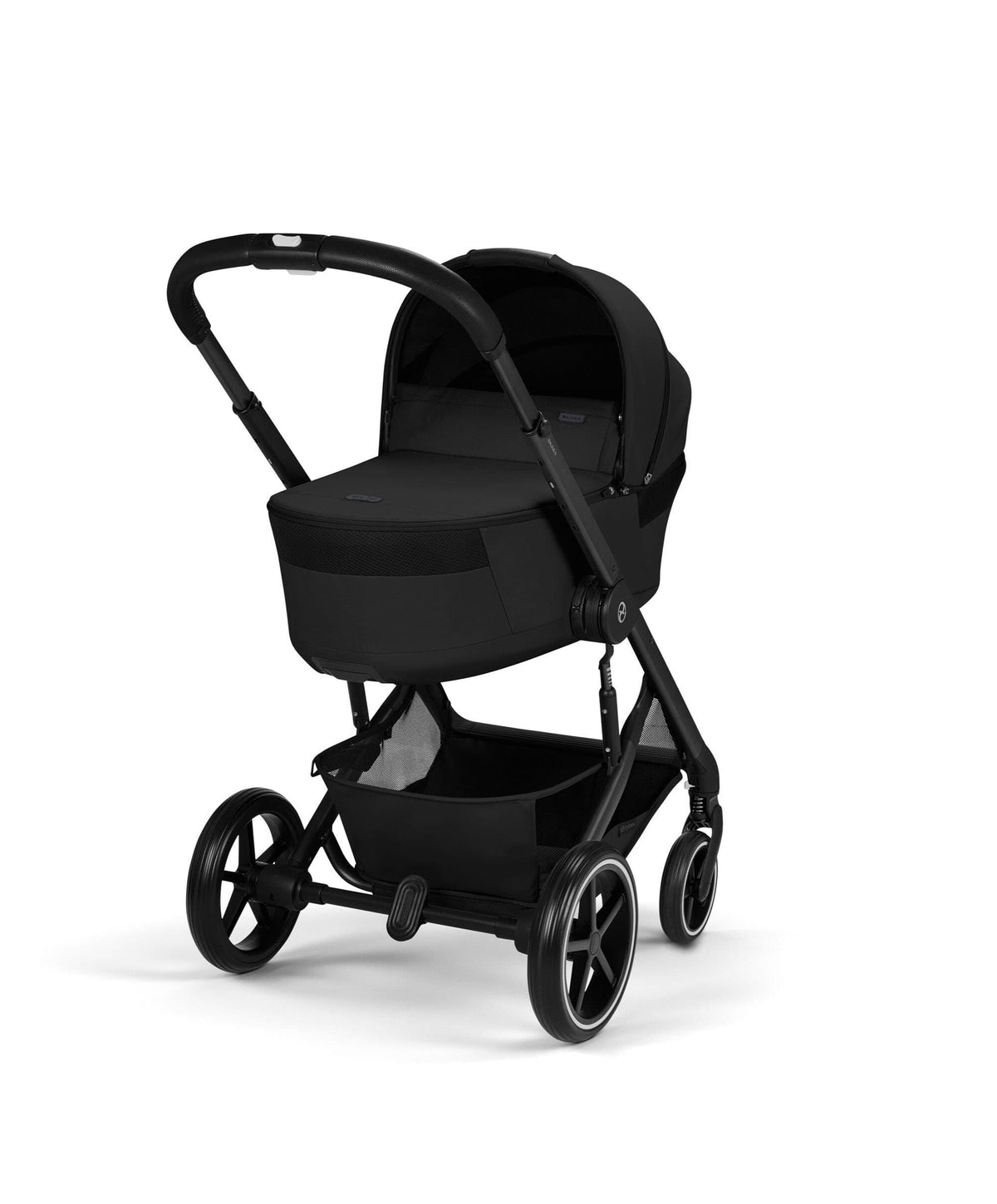 Cybex Balios S Lux + Folding Carrycot Bundle – Moon Black