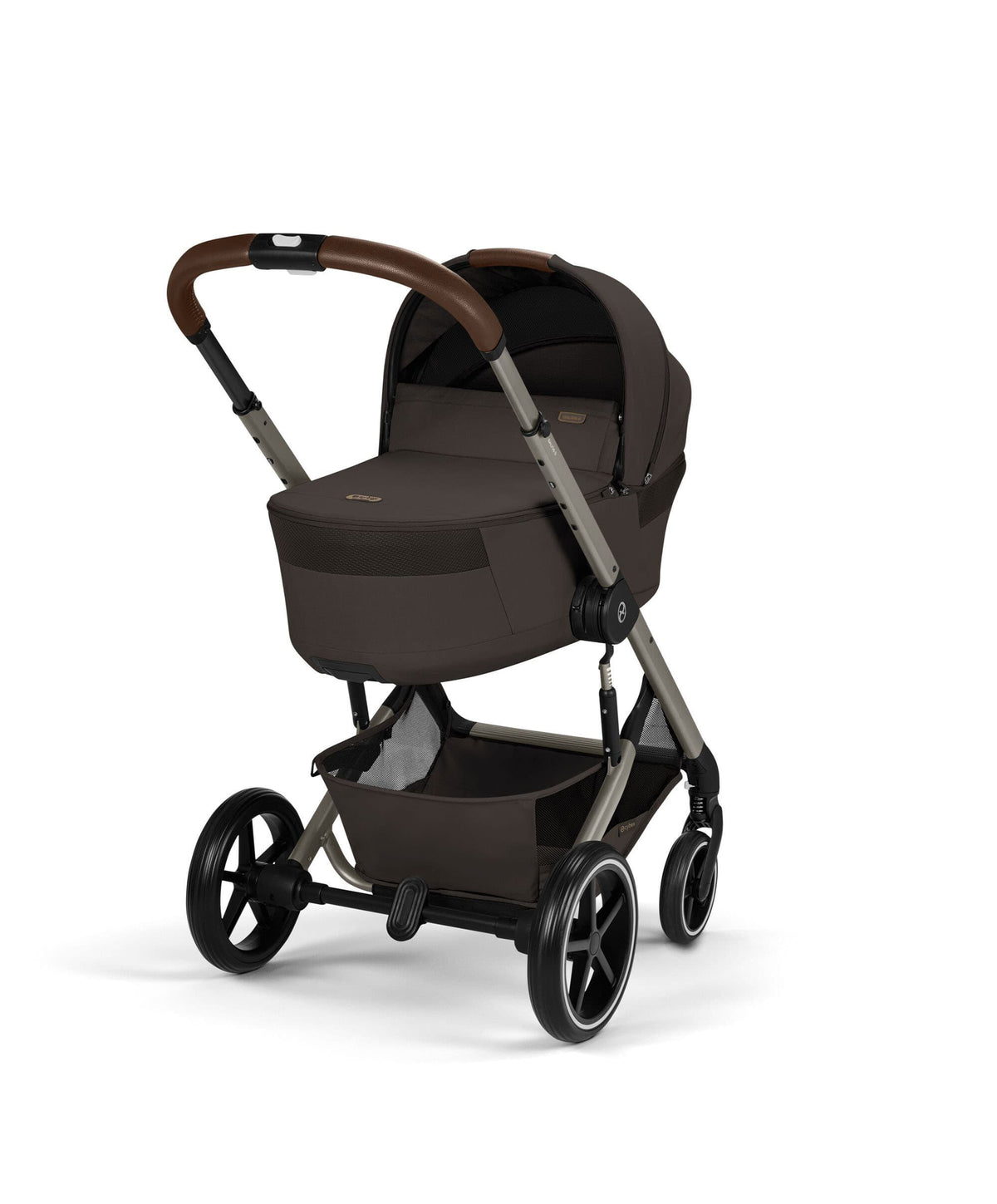 Cybex Balios S Lux + Folding Carrycot Bundle with Cloud G3 Plus Car Seat – Chocolate Brown