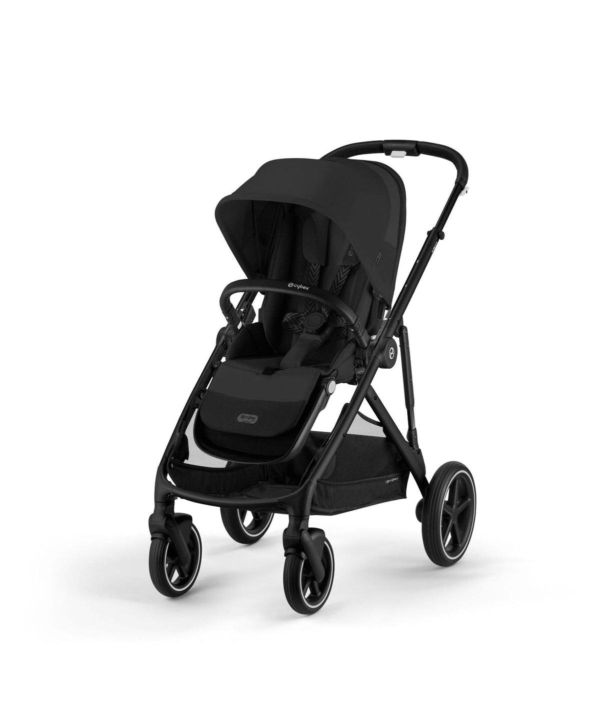 Cybex Gazelle S Twin Pushchair Bundle with Cybex Cloud T i-Size Rotating Baby Car Seat & Base (16 Pieces) - Moon Black
