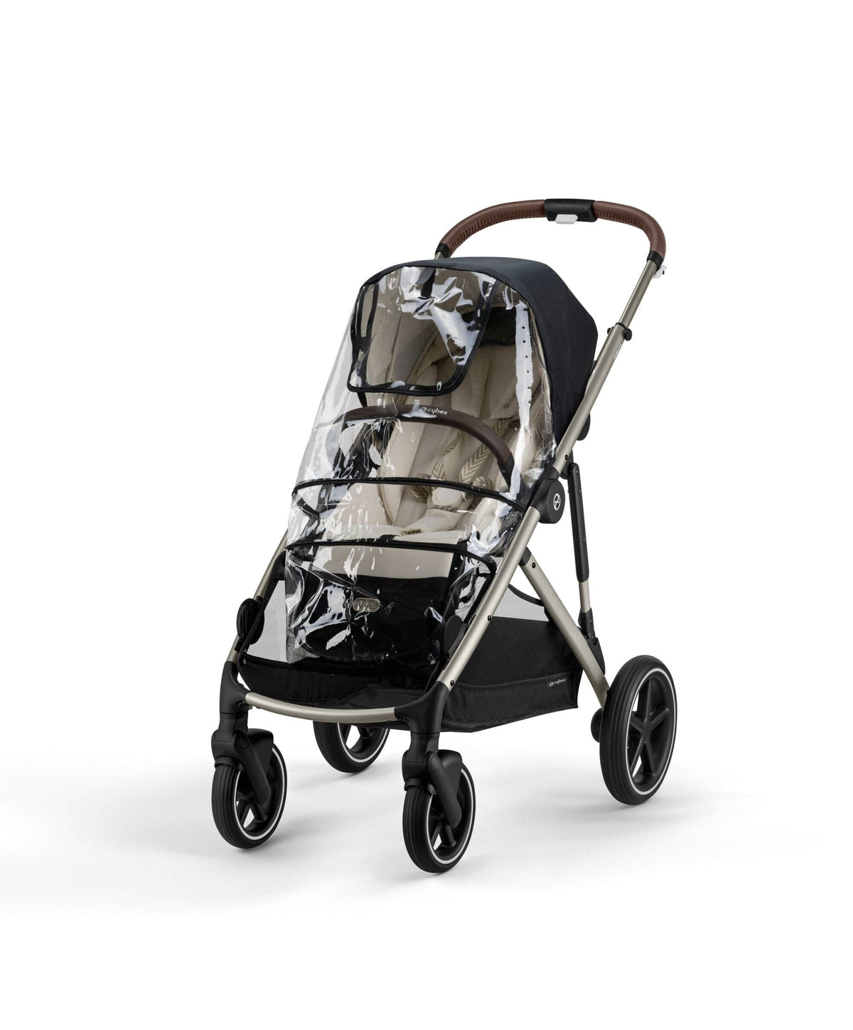 Cybex Gazelle S Twin Pushchair Bundle with Cybex Cloud T i-Size Rotating Baby Car Seat & Base (16 Pieces) - Moon Black