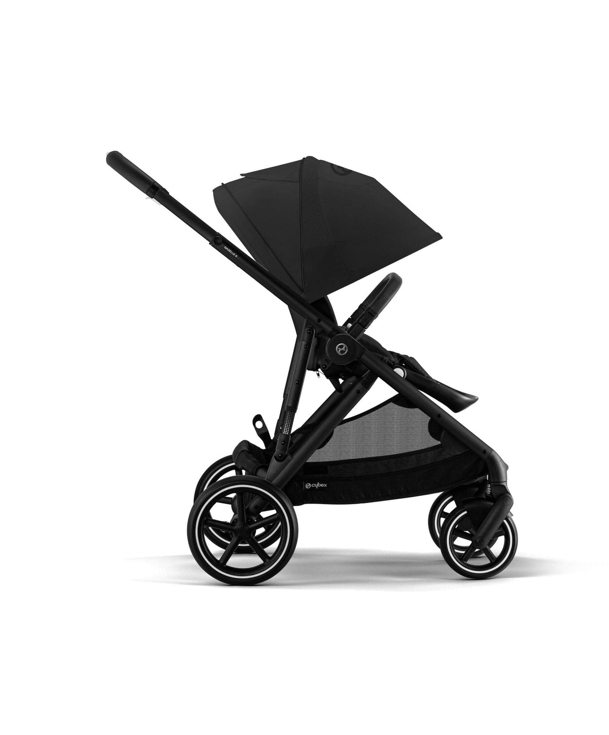 Cybex Gazelle S Twin Pushchair Bundle with Cybex Cloud T i-Size Rotating Baby Car Seat & Base (16 Pieces) - Moon Black
