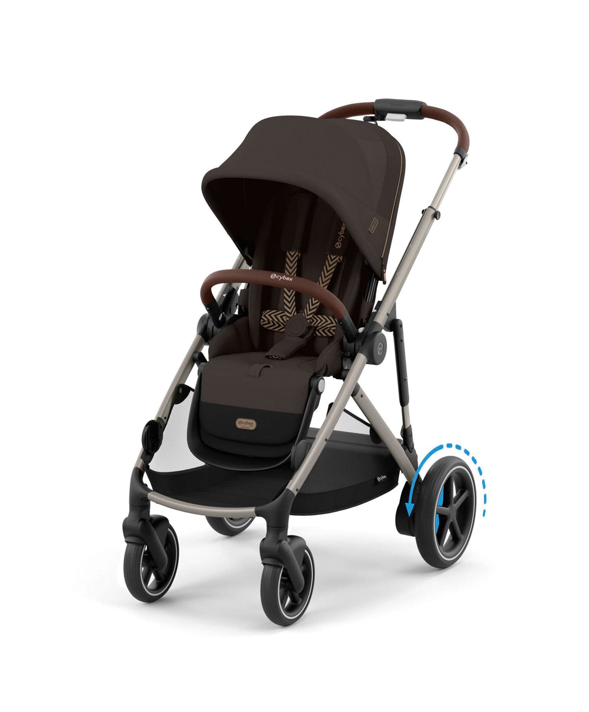 Cybex e-Gazelle S Electric Single to Double Pushchair Bundle (5 Pieces) - Chocolate Brown