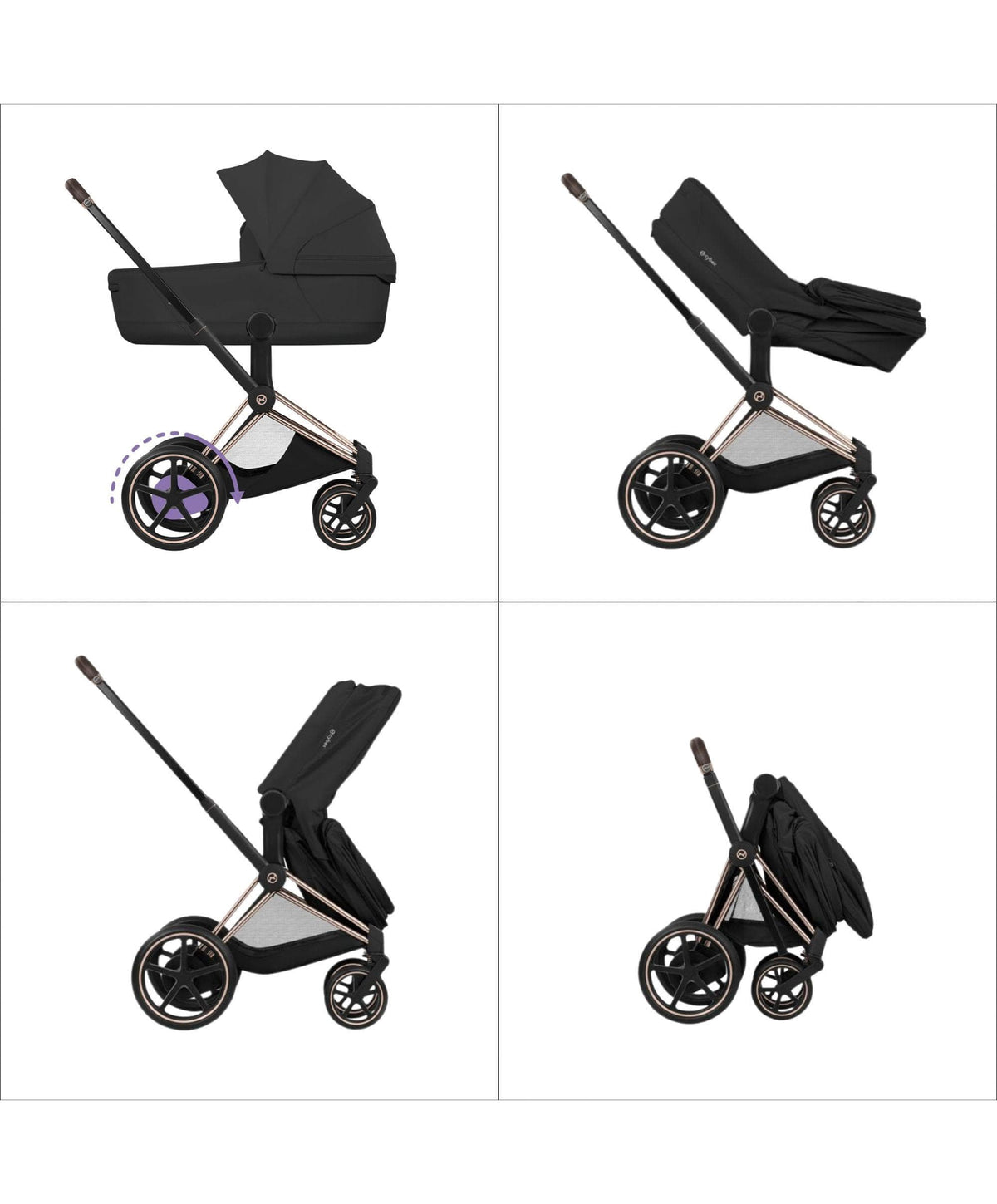 Cybex e-Priam Pushchair & Carry Cot - Cozy Beige