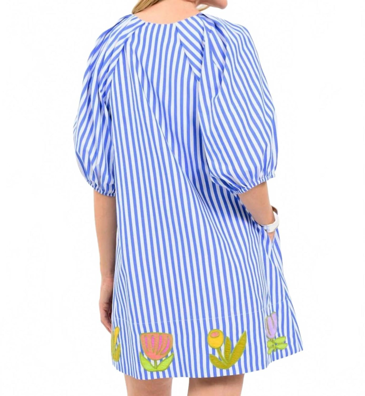 Judy Mini Dress In Blue Stripe