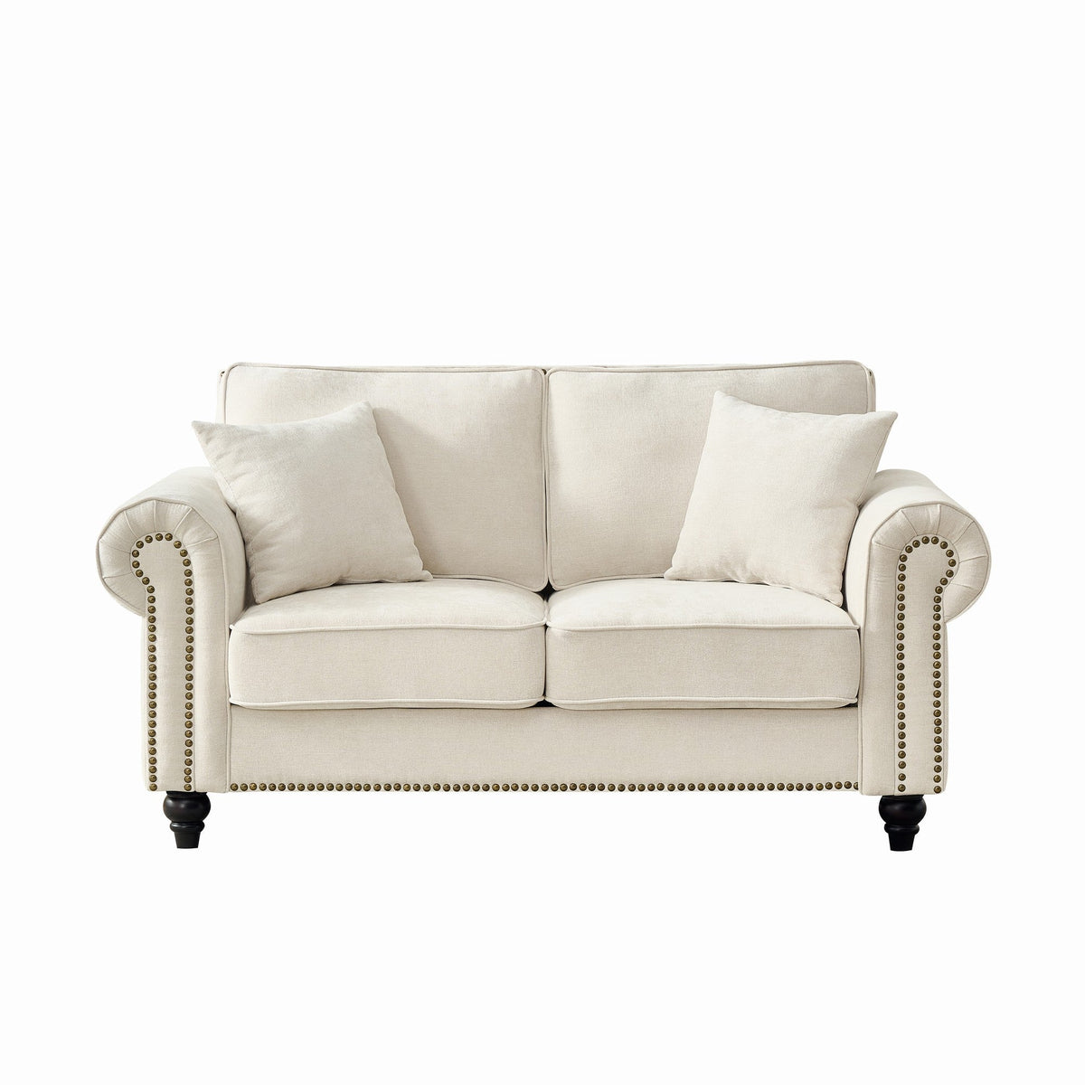 Upholstered Two-Seat Sofa with Button Tufting