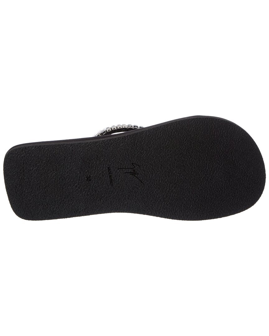 Giuseppe Zanotti Tatami Satin Flip Flop, 40, Black