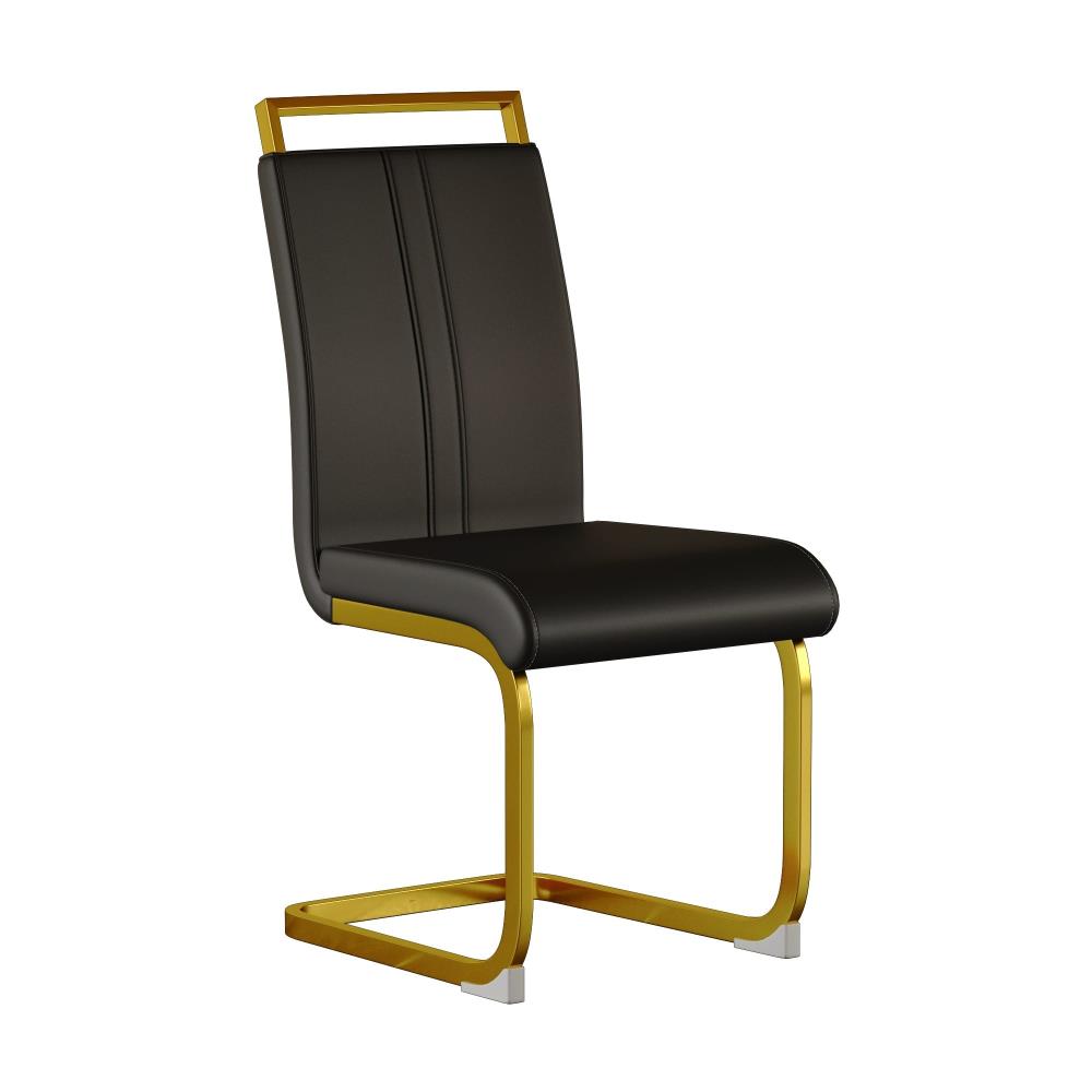 High Back Upholstered Side Chairs with Metal Legs