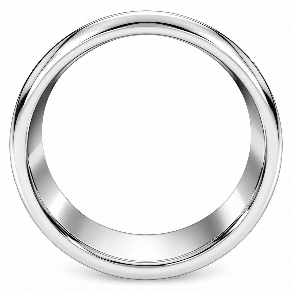 10MM Flat High Polished Wedding Band In 10K White Gold Size: 6.5