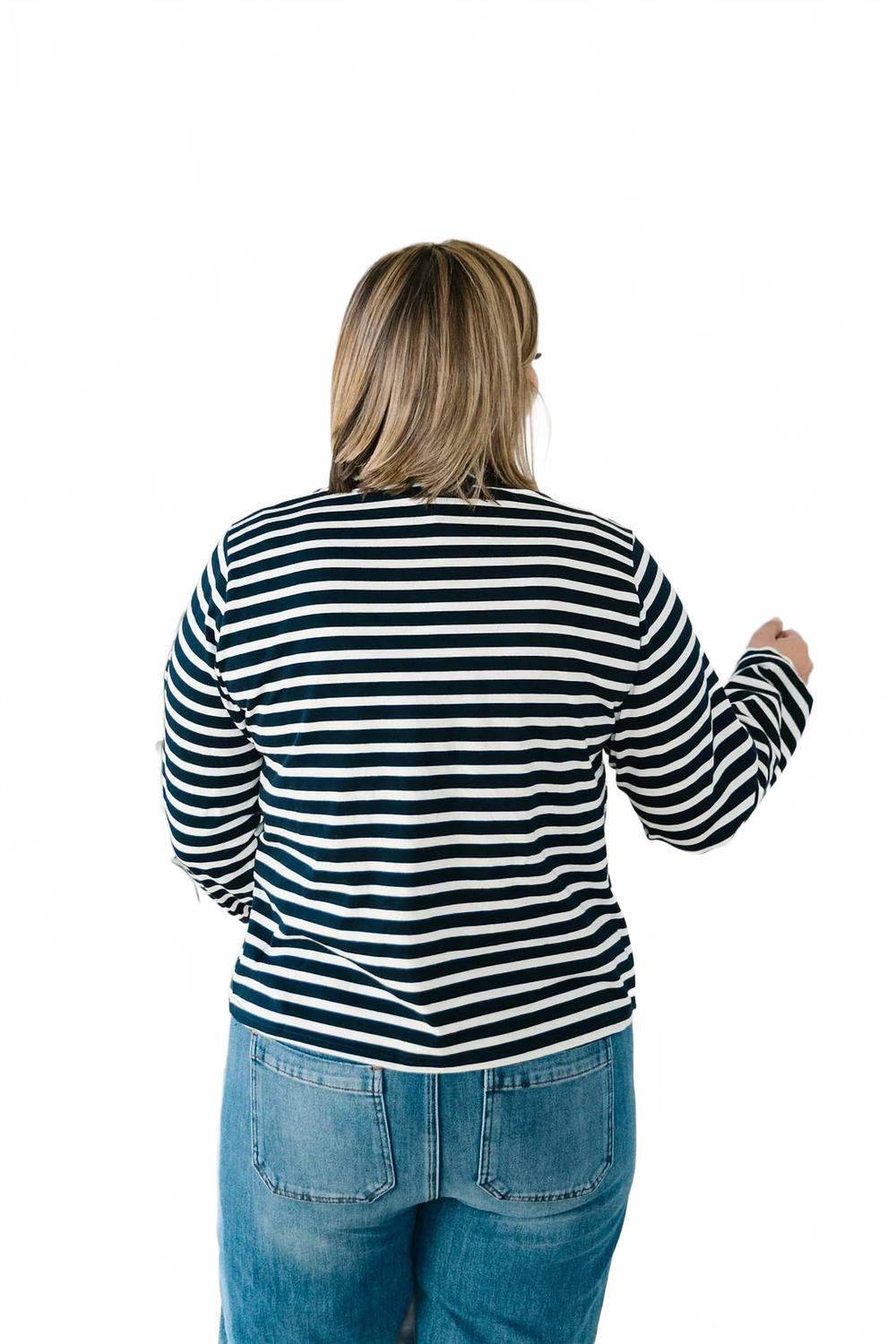 Avery Long-Sleeve Top In Navy