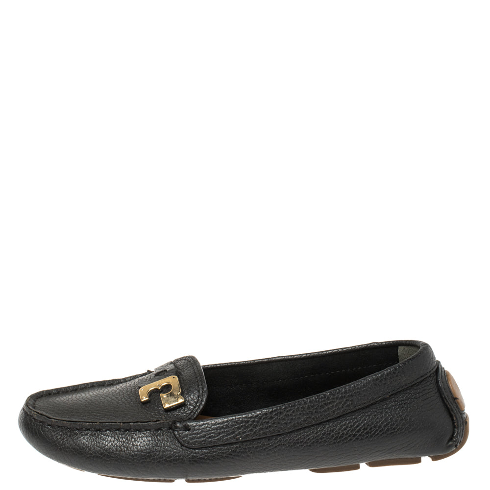 Tory Burch Size 38 Black Leather Loafers & Moccasins