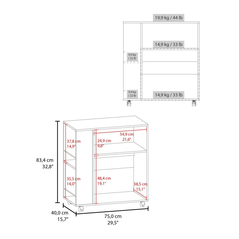 Modern Microwave Stand with Kitchen Storage Shelves and Functional Design