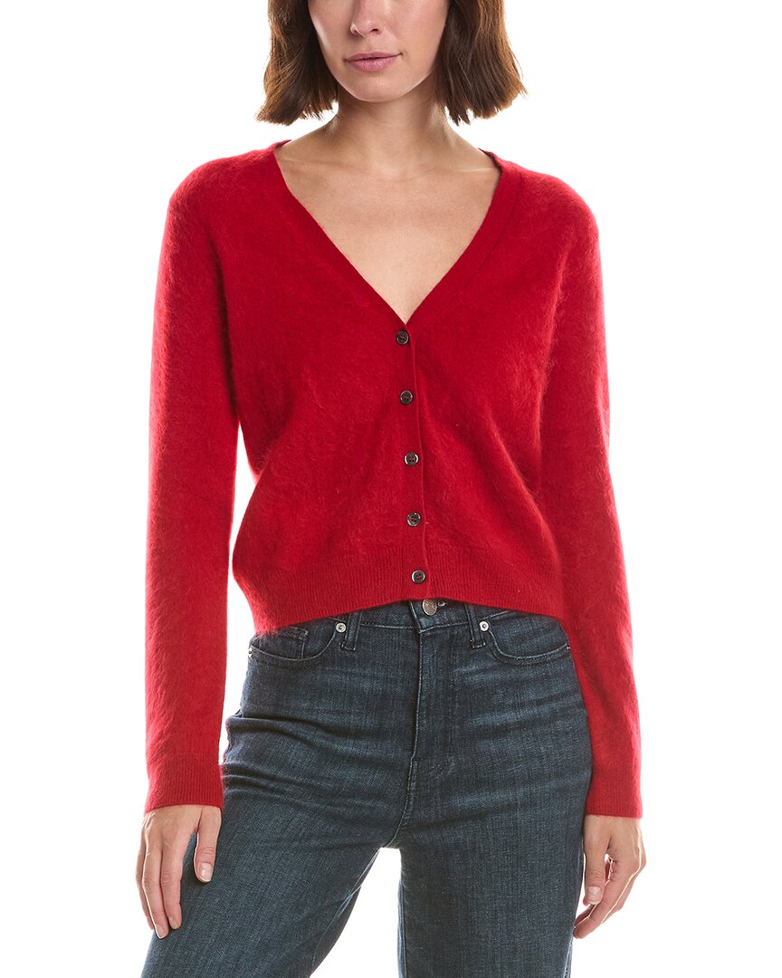 sofiacashmere Brushed Cashmere Cropped 100% Cashmere Cardigan