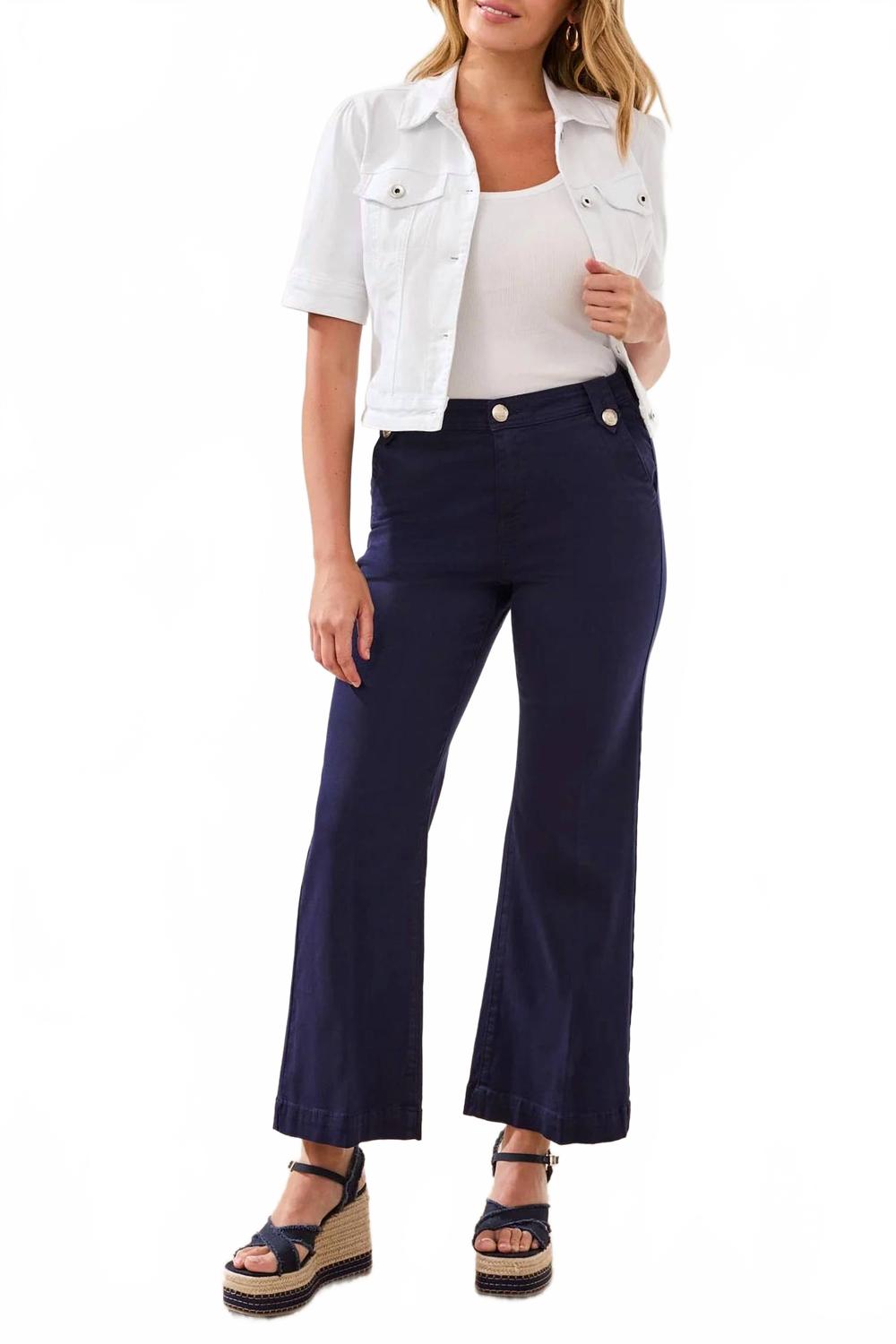 Comfort Stretch Brooke Hugging Palazzo Marine Denim Jeans In Nautical