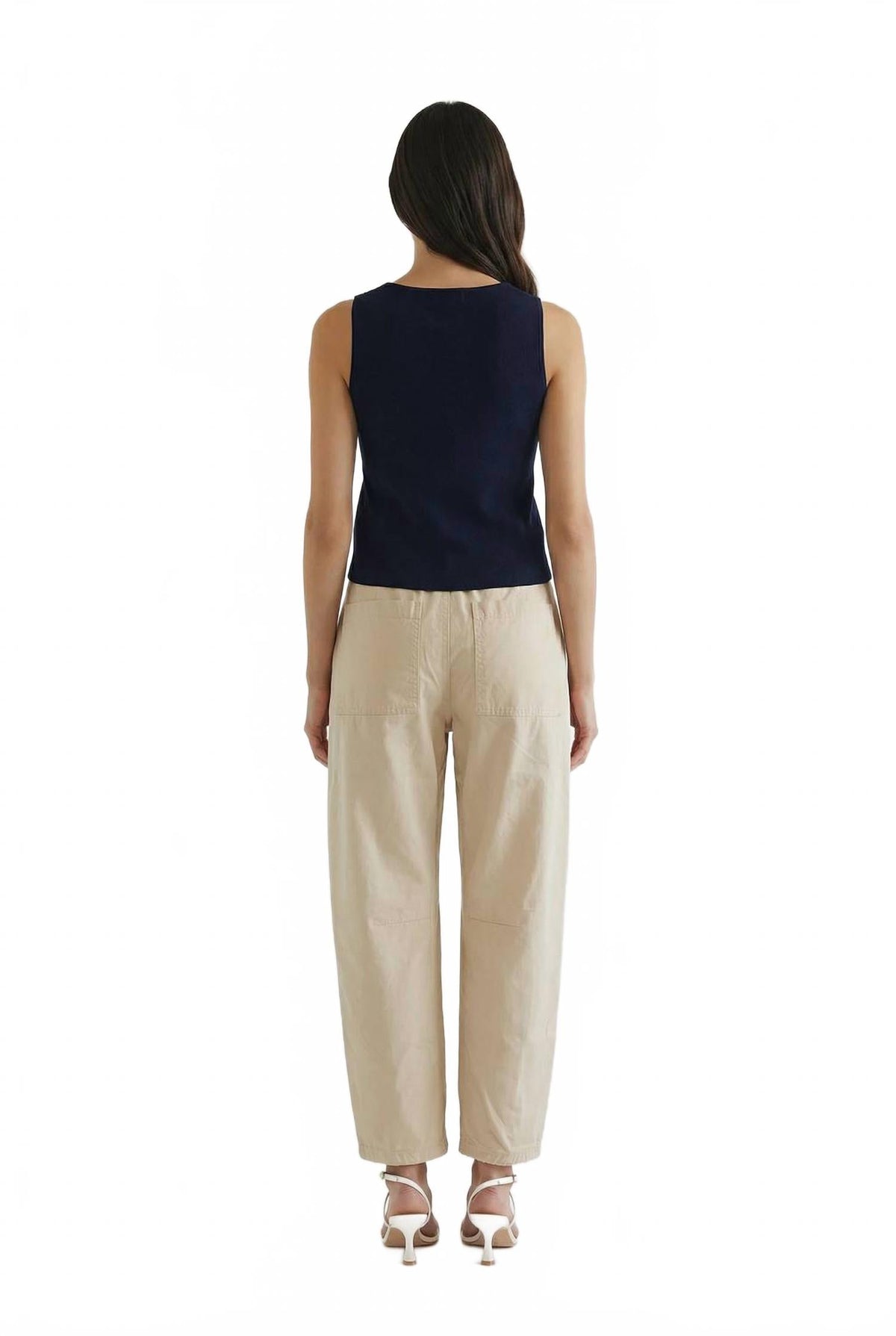 Macie Button Knit Top In Navy