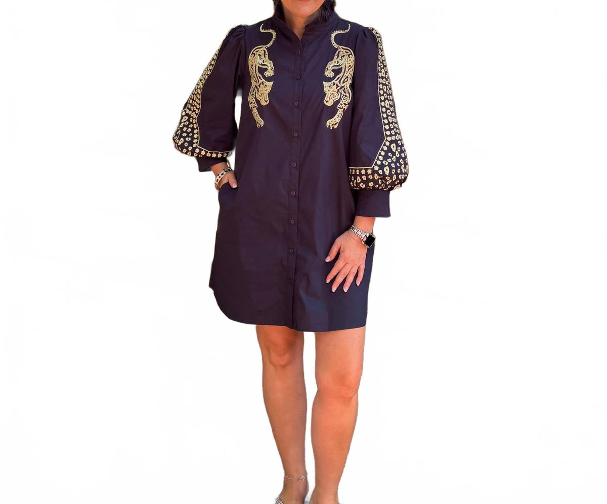 Rich In Love Mini Dress In Navy