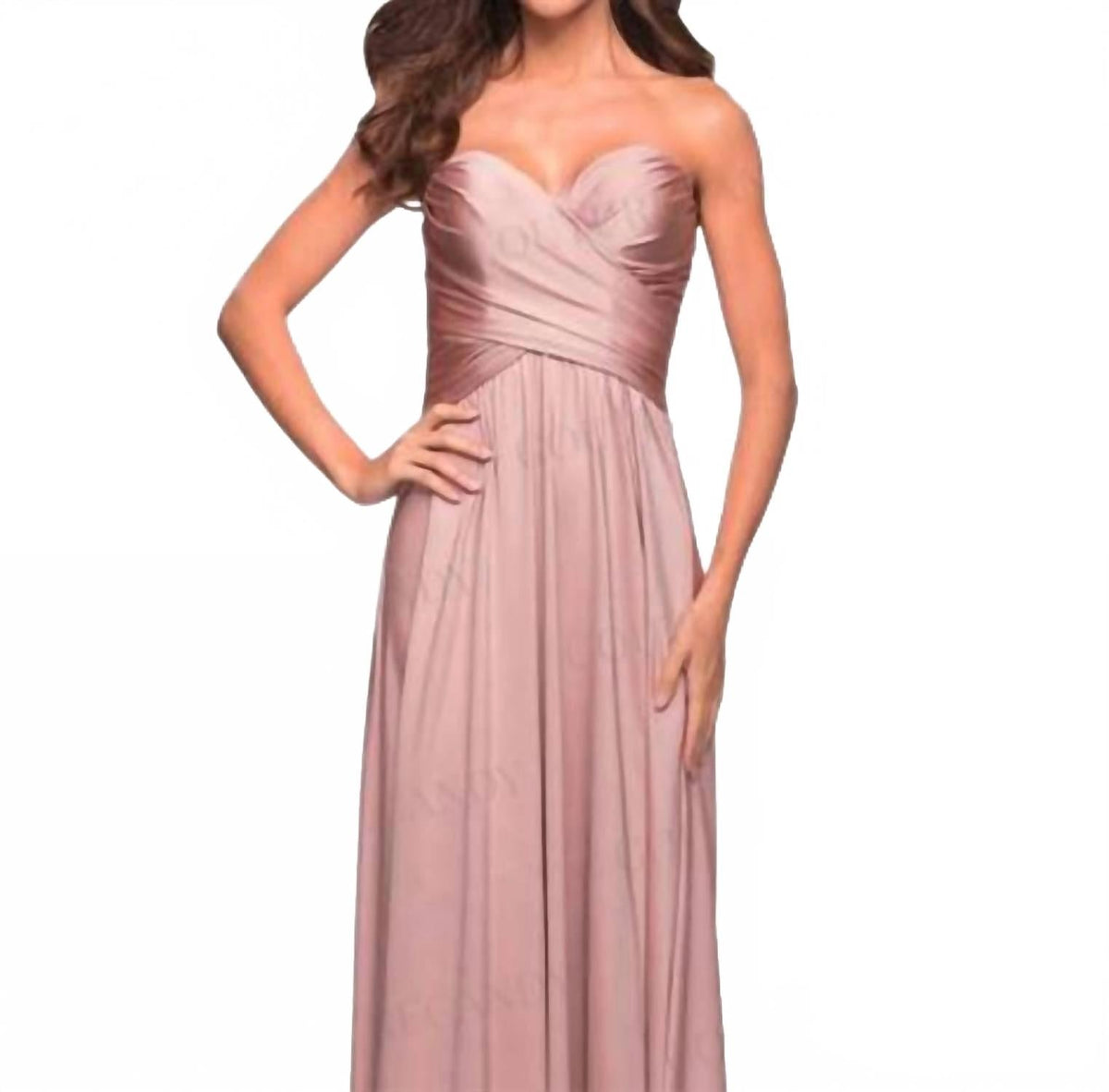 Strapless A-Line Prom Gown In Mauve