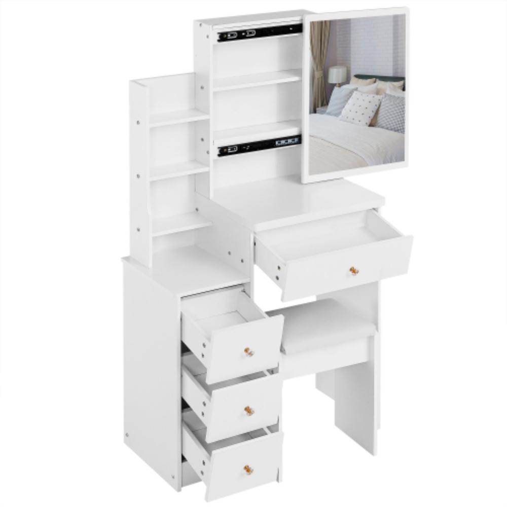 Slim Dressing Table with Hidden Storage Compartments