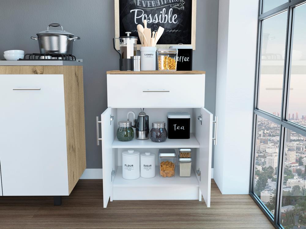 Kitchen Pantry Cabinet with Storage Drawer