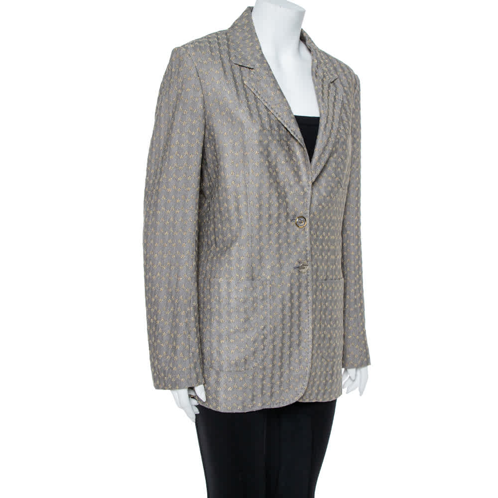 Missoni Gold & Grey Lurex Knit Blazer L