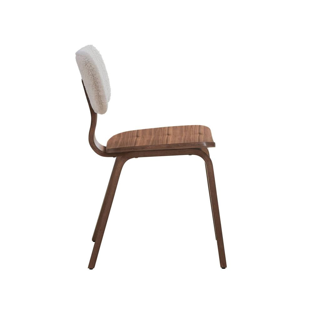 Set of 2 Contemporary Side Chairs with Wood Legs