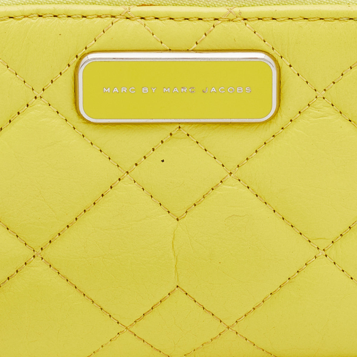 Marc by Marc Jacobs Yellow Quilted Leather Zip Around Wallet