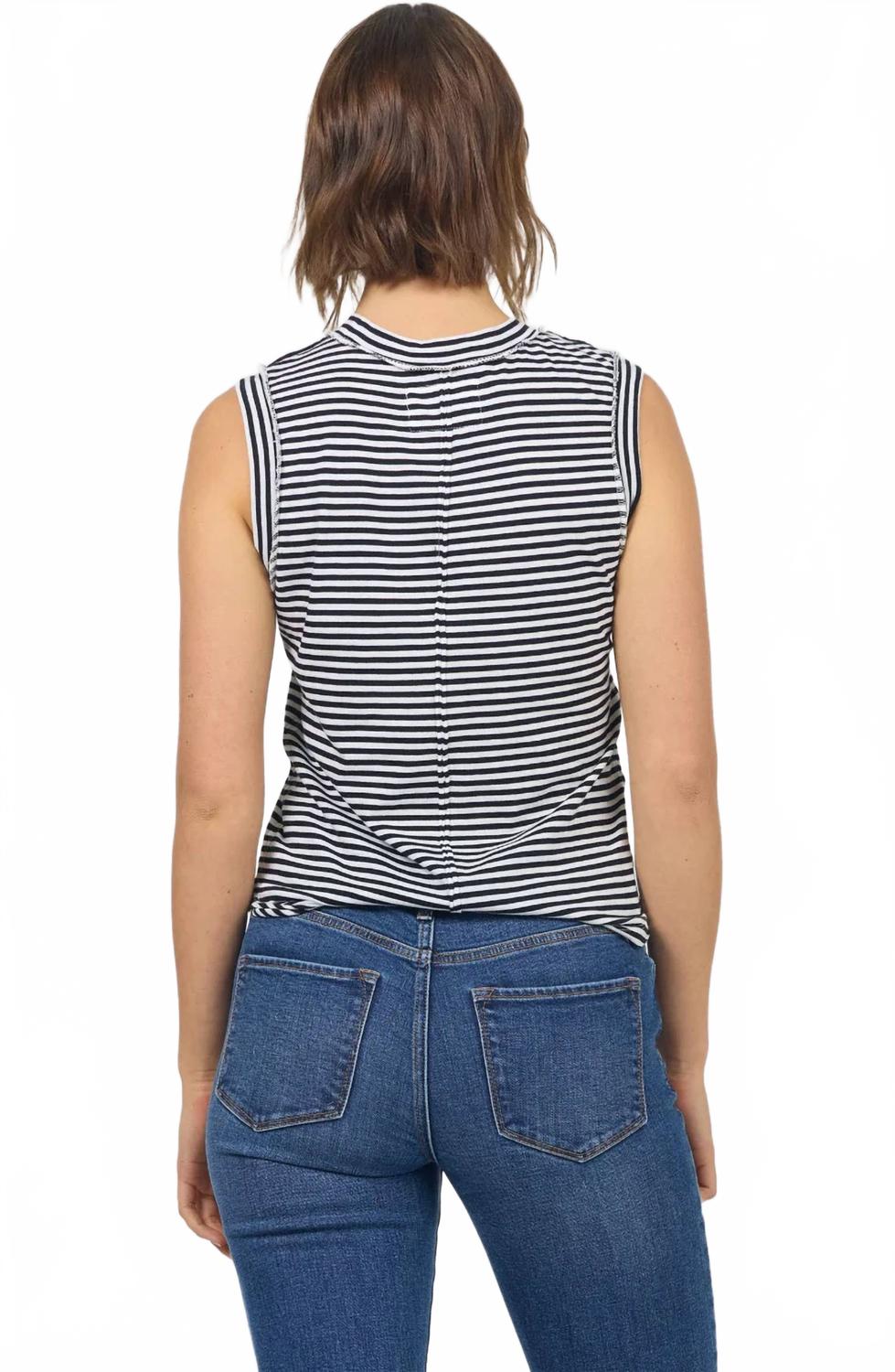 Zo Striped Tank In Navy