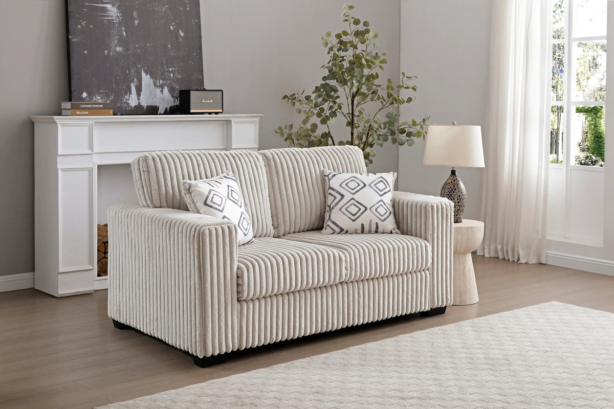 Comfortable Loveseat with Decorative Throw Pillows
