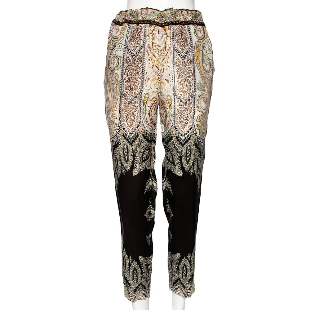 Etro Multicolor paisley Printed Sateen Pants M
