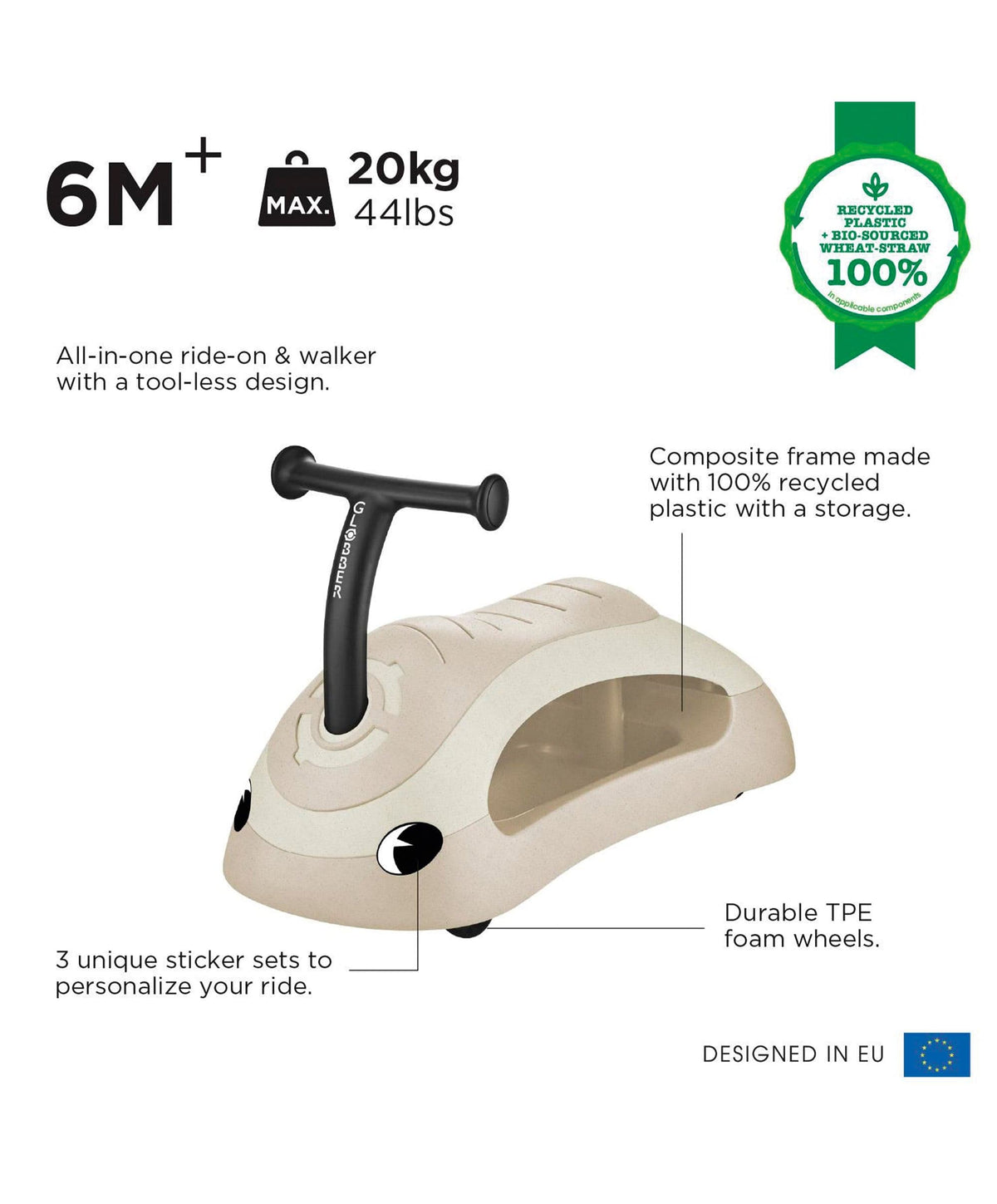 Globber Baby Walker 2in1 Ecologic - Coco