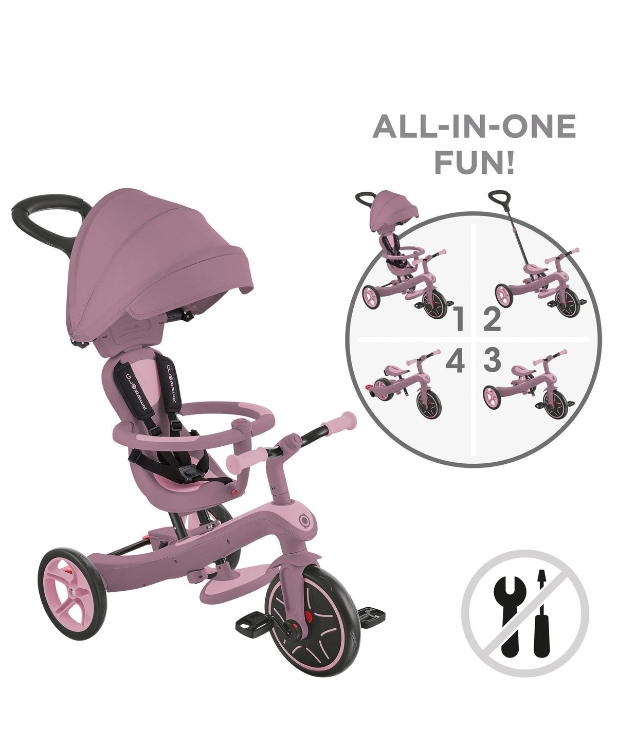 Globber Explorer Trike Eco 4 in 1 – Berry