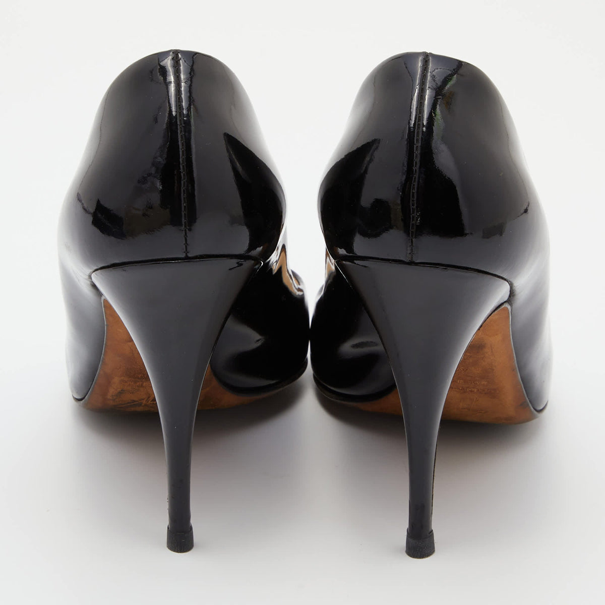 Giuseppe Zanotti Black Patent Leather Open Toe Pumps Size 40