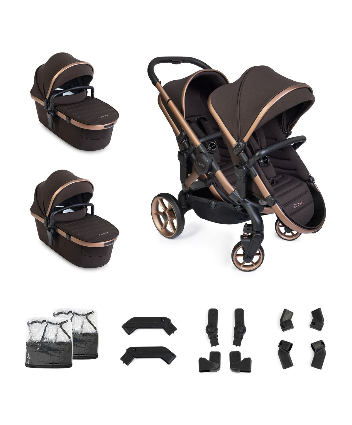 iCandy Peach 8 Twin Complete Pushchair Bundle - Pecan
