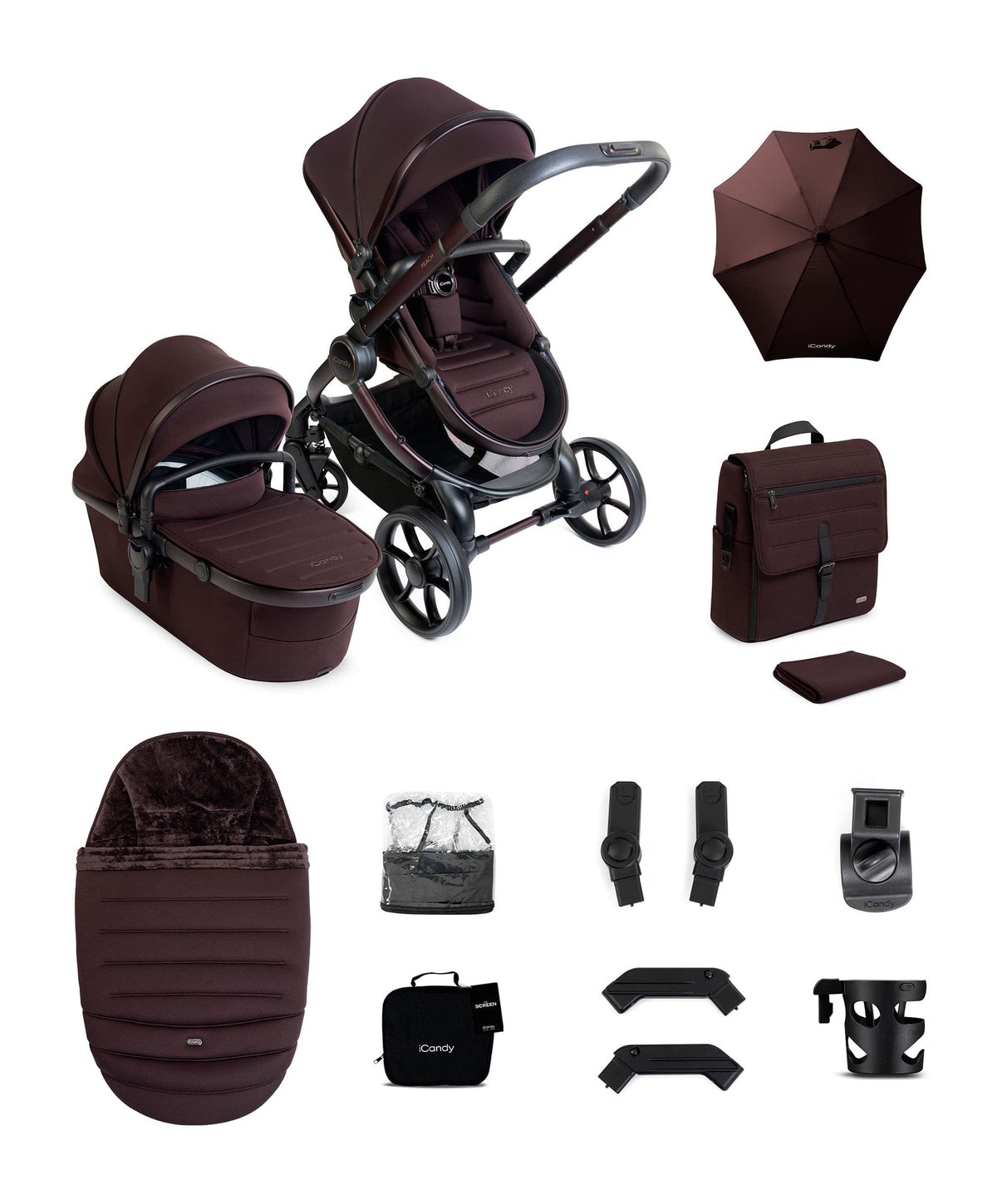 iCandy Peach 8 Complete Pushchair Bundle - Coffee Bean