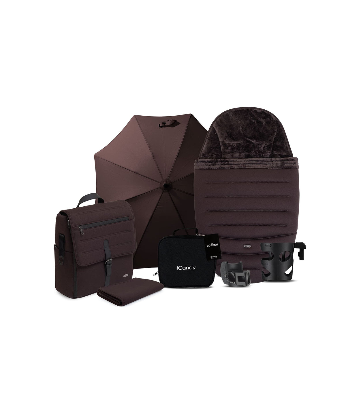 iCandy Peach 8 Complete Pushchair Bundle with Cybex Cloud T i-Size Rotating Baby Car Seat - Coffee Bean