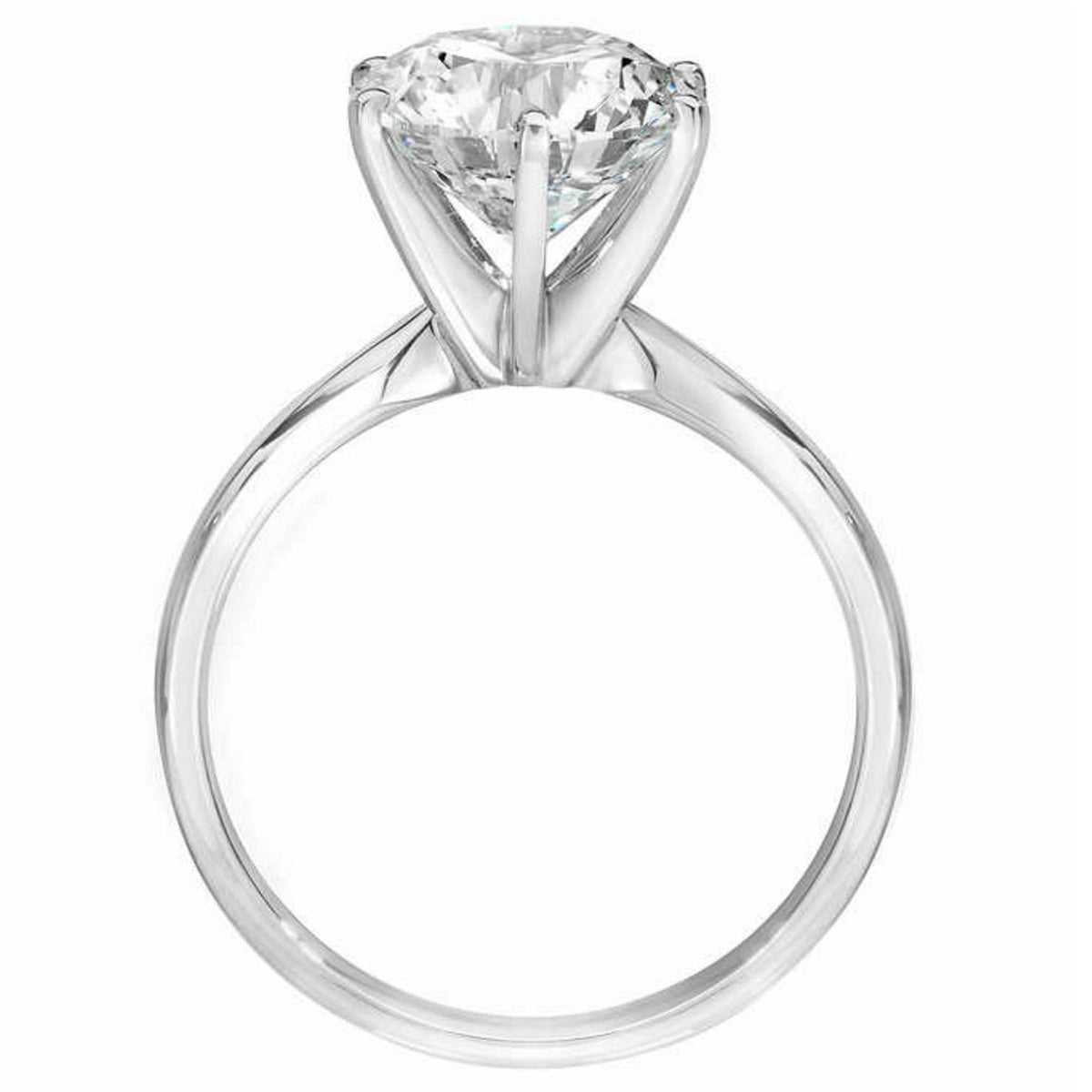 2 1/15ct Round Diamond Solitaire Engagement Ring 14K White Gold Size Selectable