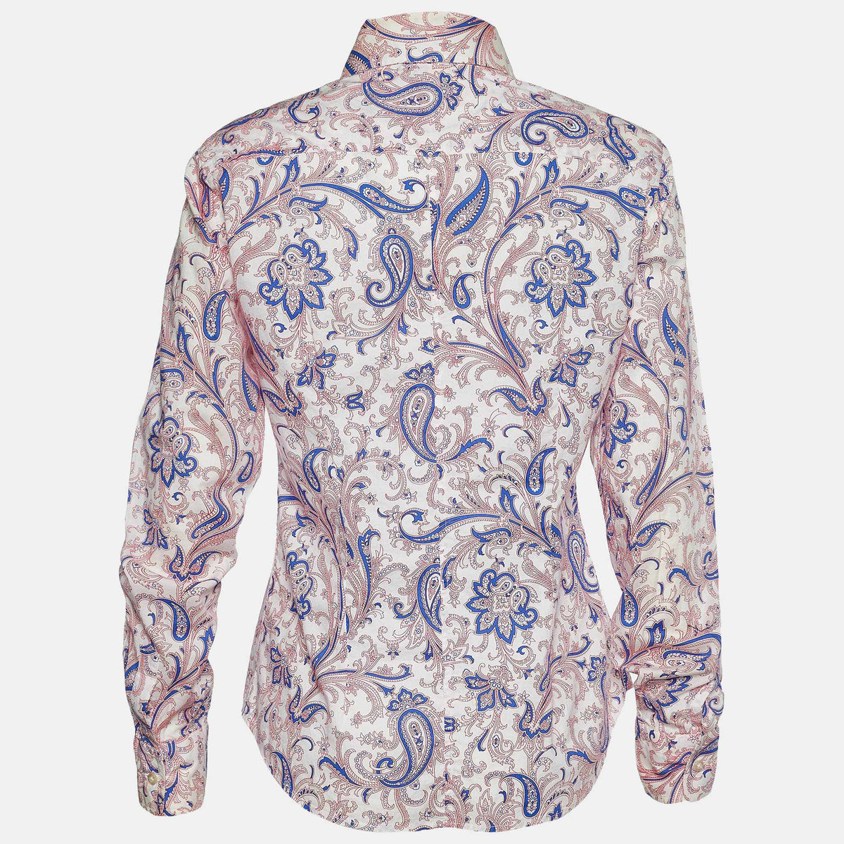 Etro White Printed Cotton Long Sleeve Shirt L
