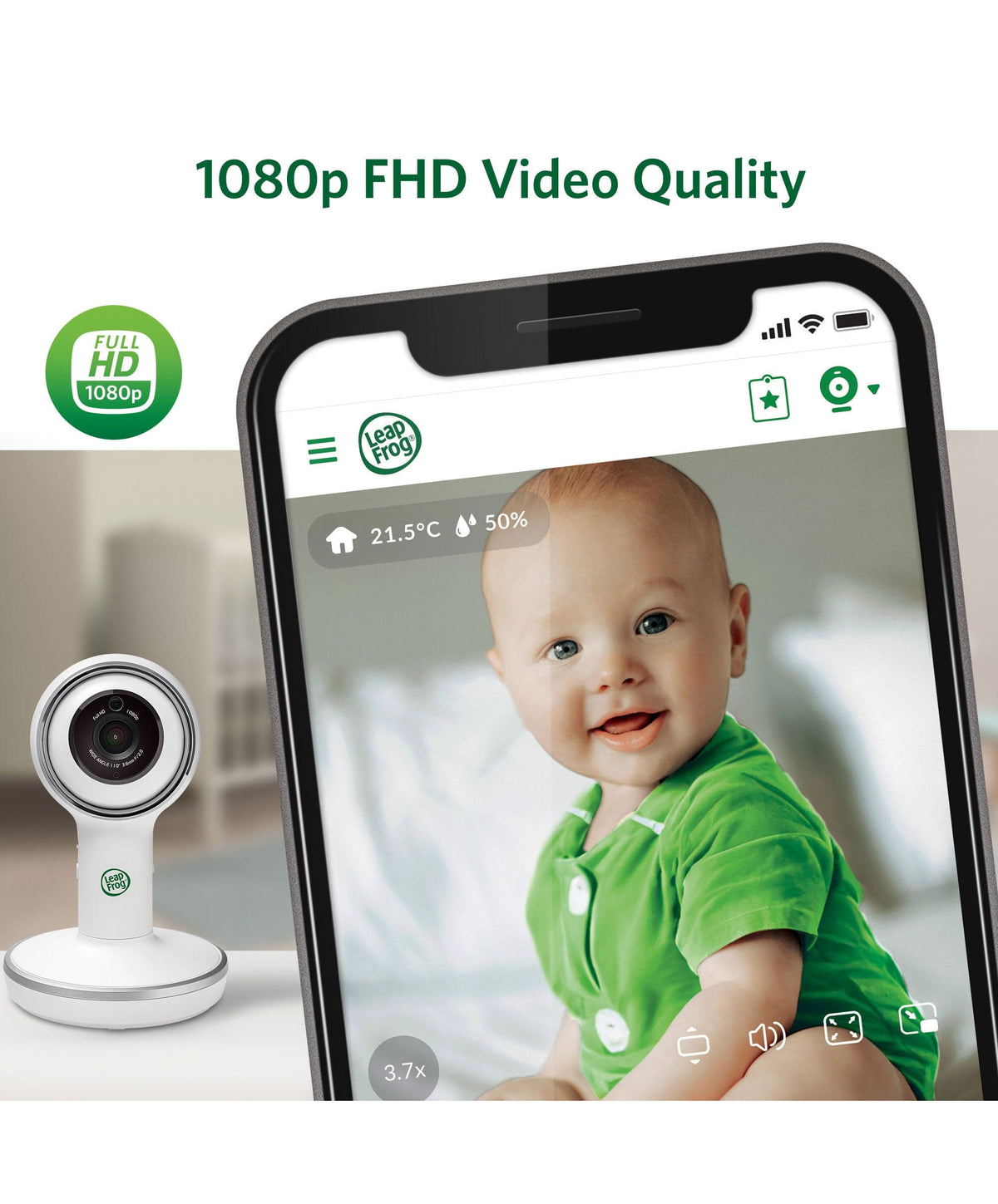 LeapFrog LF5817HD 7 Inch Over-the-Cot Smart Baby Monitor