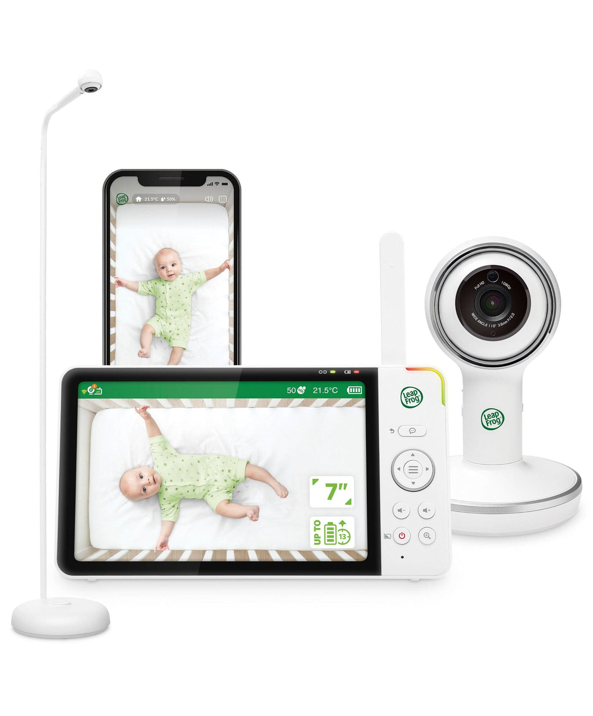 LeapFrog LF5817HD 7 Inch Over-the-Cot Smart Baby Monitor