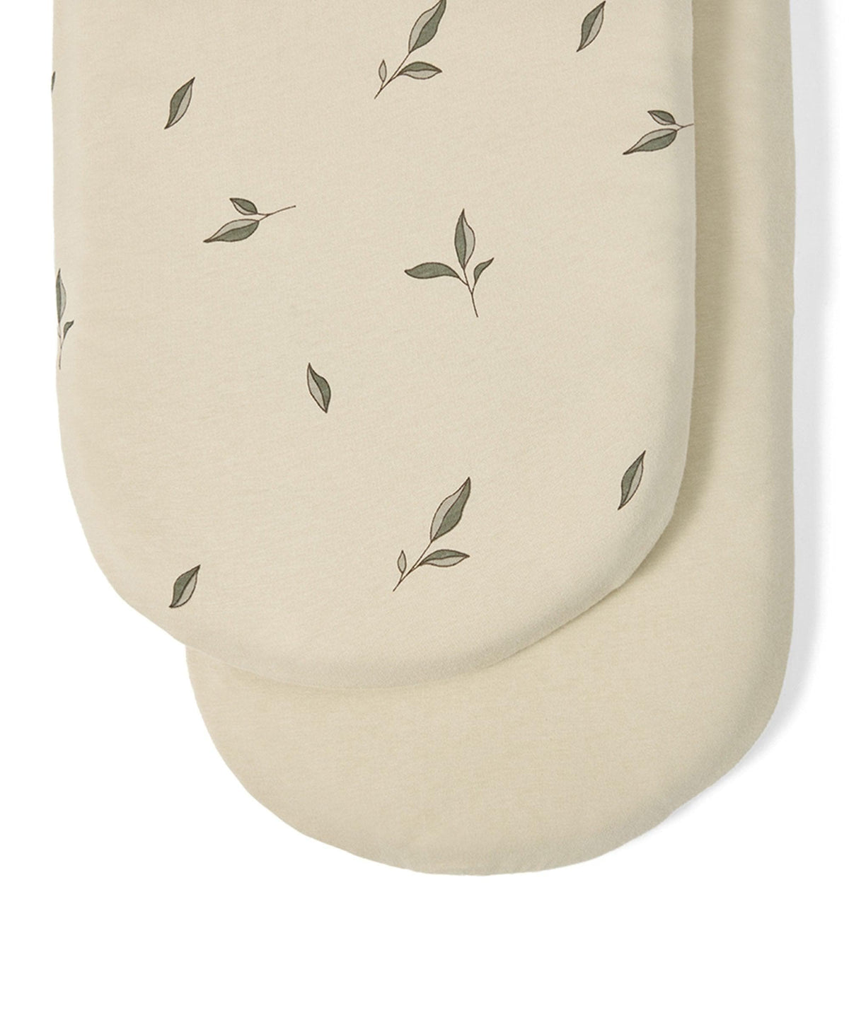 Little Green Sheep Moses Basket Sheets (Pack of 2) Leaf Print