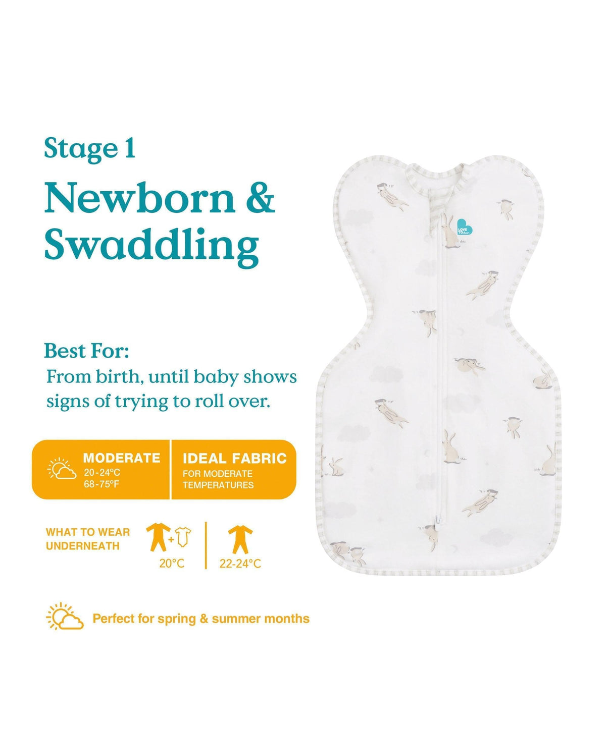 Love to Dream Swaddle Up™ (1.0 Tog) - Cloud Bunny