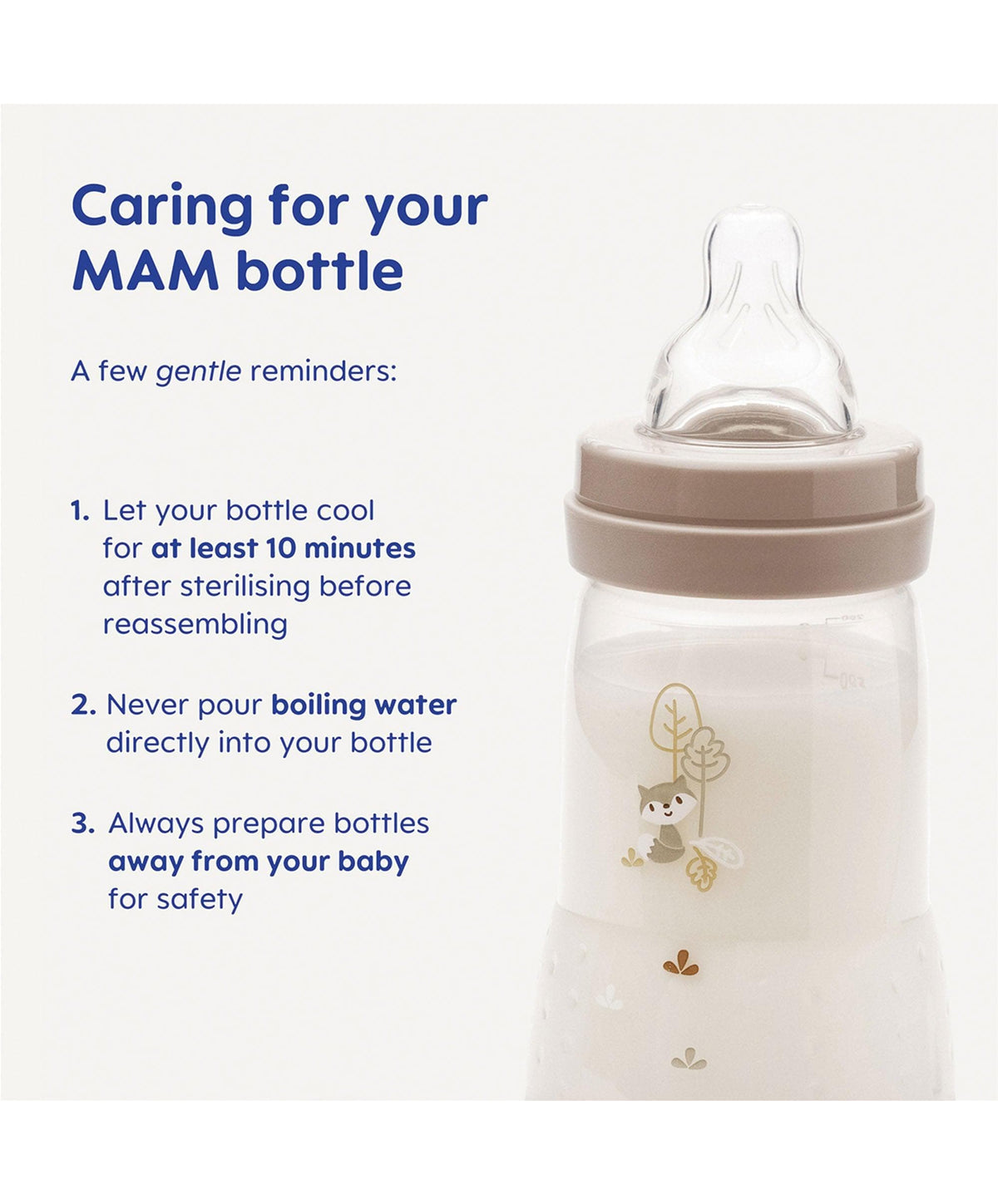 MAM Baby Easy Start Anti-Colic Self Sterilising Newborn Bottles 17 Piece Set with Free Bottle Brush - Matt Taupe
