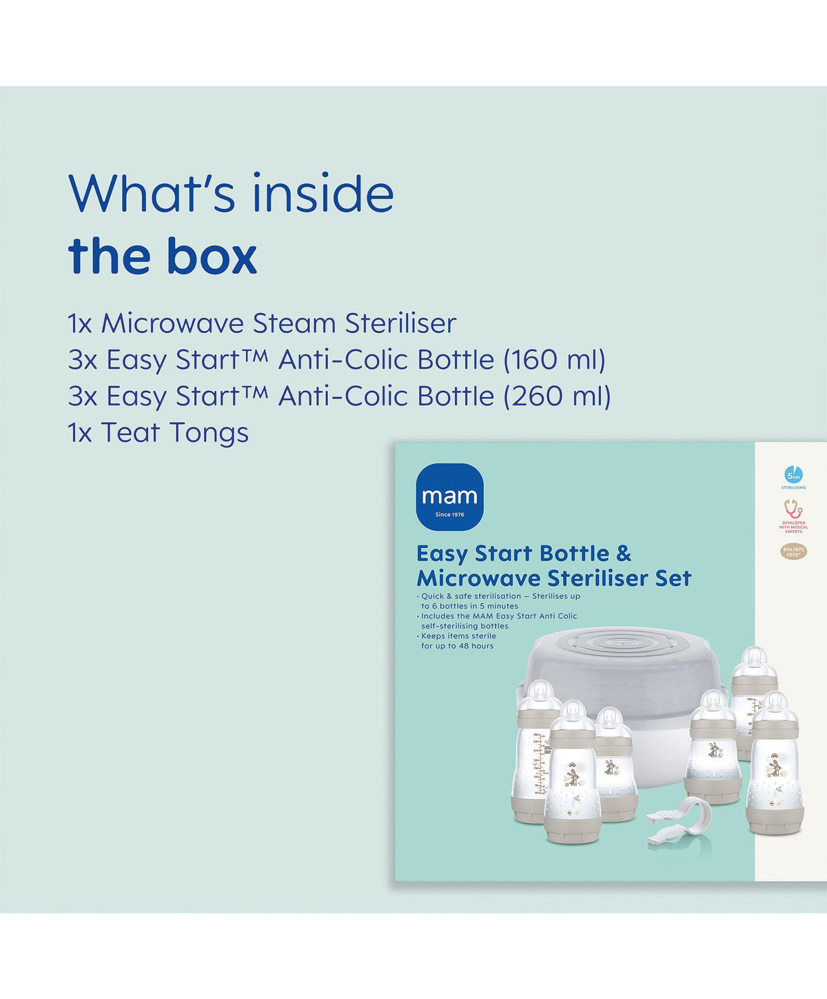 MAM Easy Start Bottle & Microwave Steriliser Set