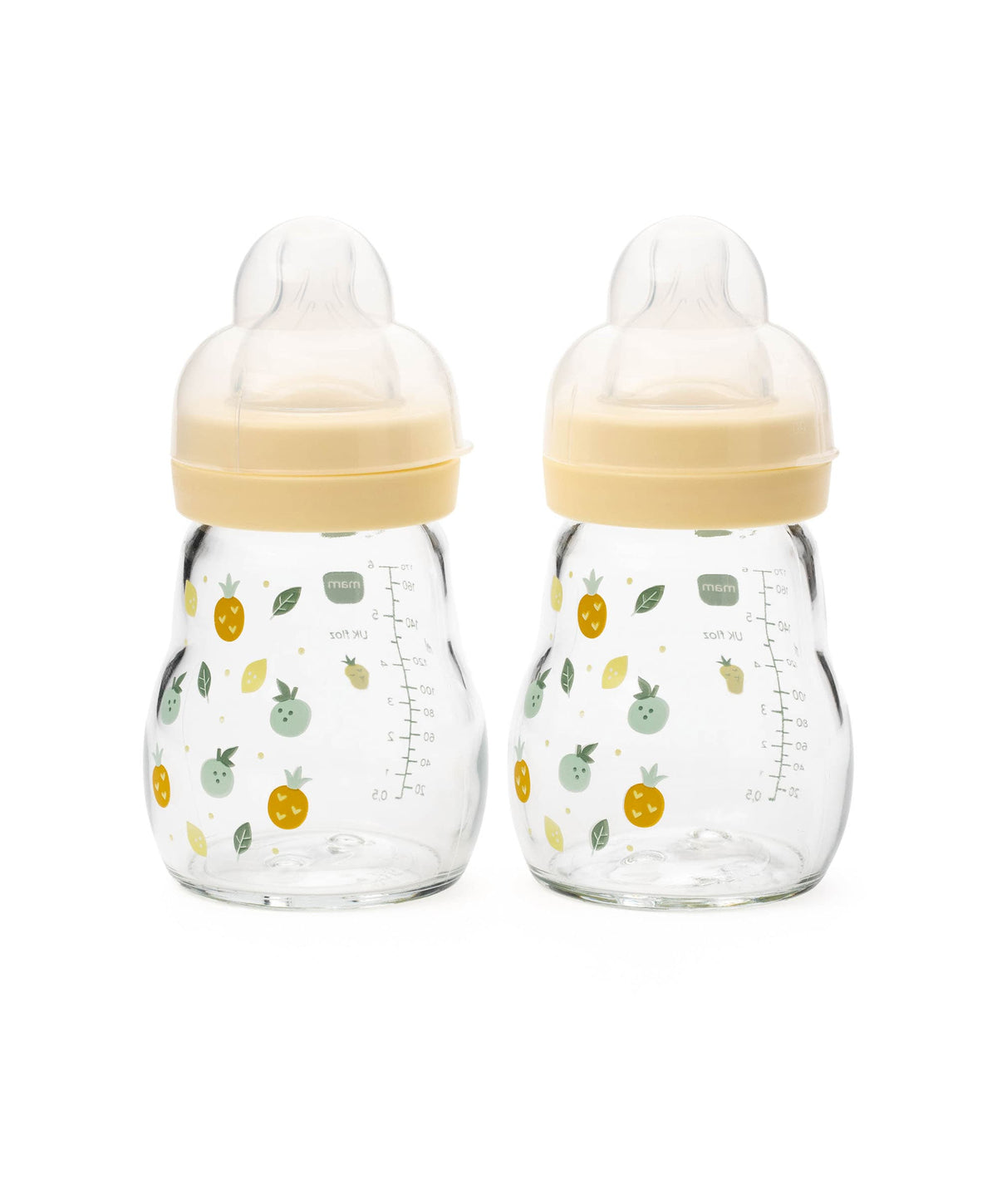 MAM Feel Good Glass Bottle 170ml (2 Pack) - Yellow